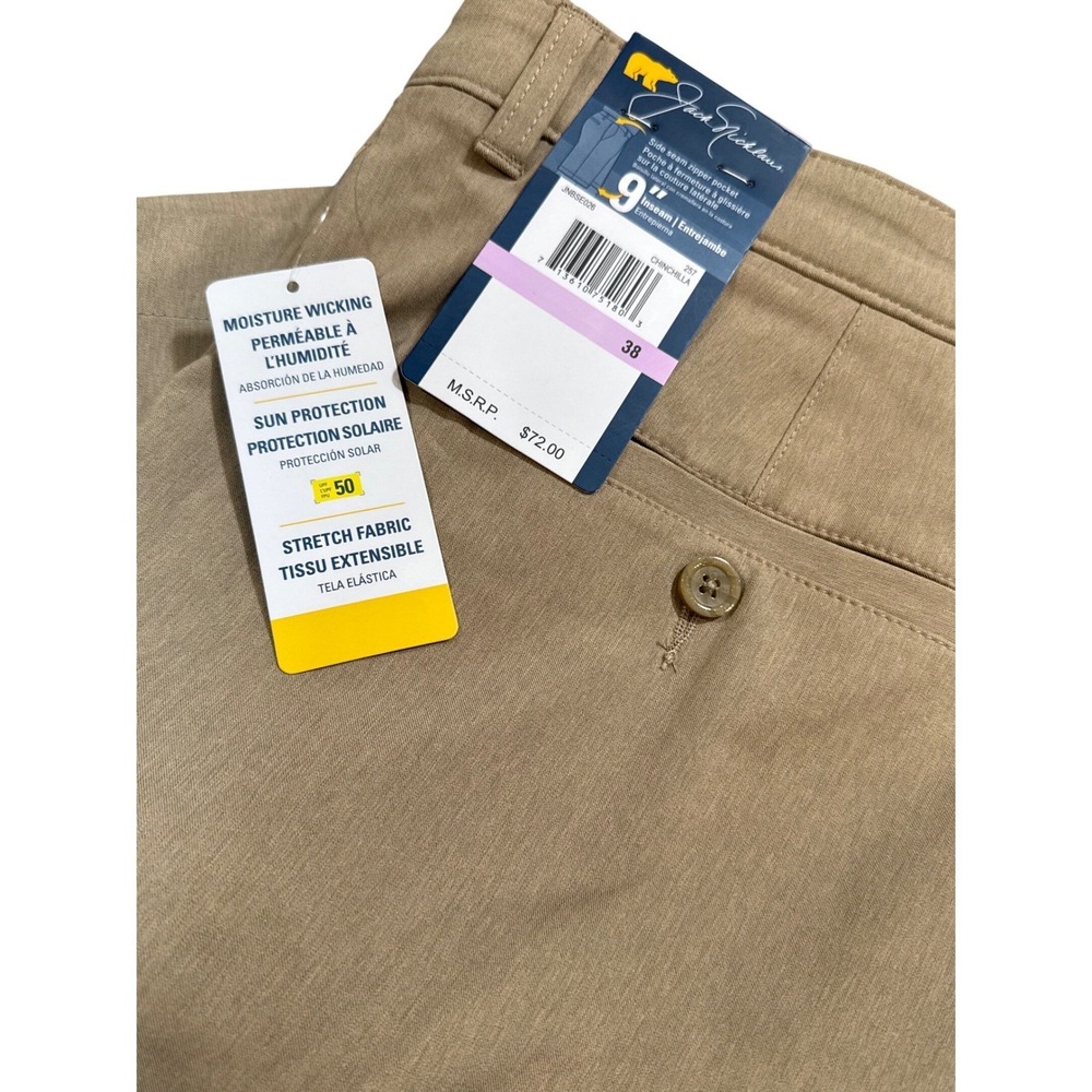 Jack Nicklaus Shorts Men Size 38 Golf Chincilla Performance Stretch UPF50 NWT